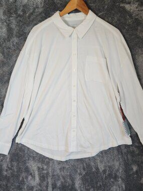 NWT Mersea Voyageur Chase Adventure Tee Modern Cotton Button Up Shirt WHITE XL